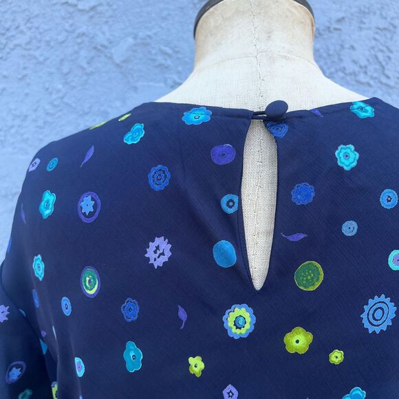 Vintagte 90s Maxi Dress Size 14 petite large Retro Liz Claiborne - Picture 7 of 9